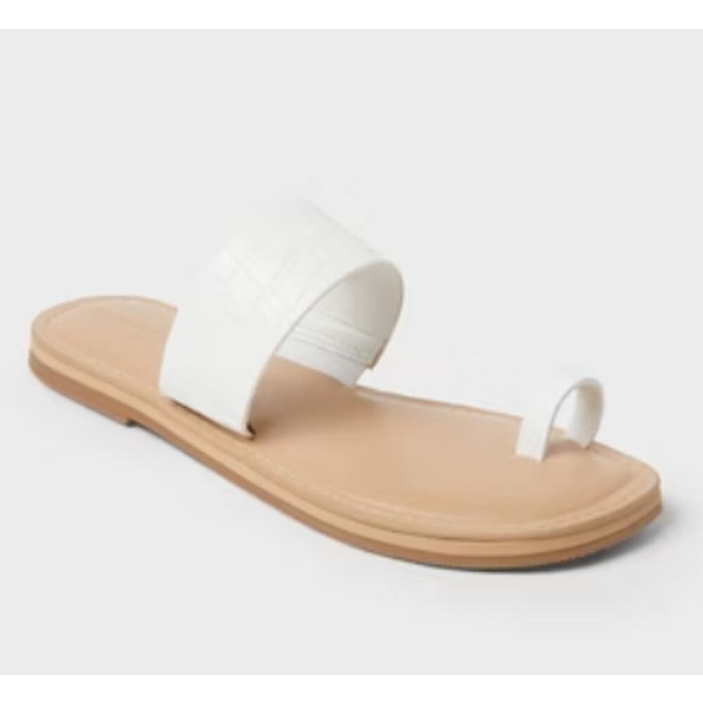 Universal Thread Bundle Flat Sandals 8.5 Brown Wh… - image 2